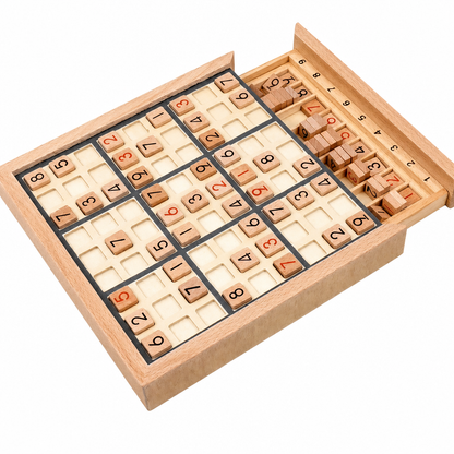 Holz-Sudoku-Puzzlebrett – Pädagogisches Logik- & Mathe-Spiel
