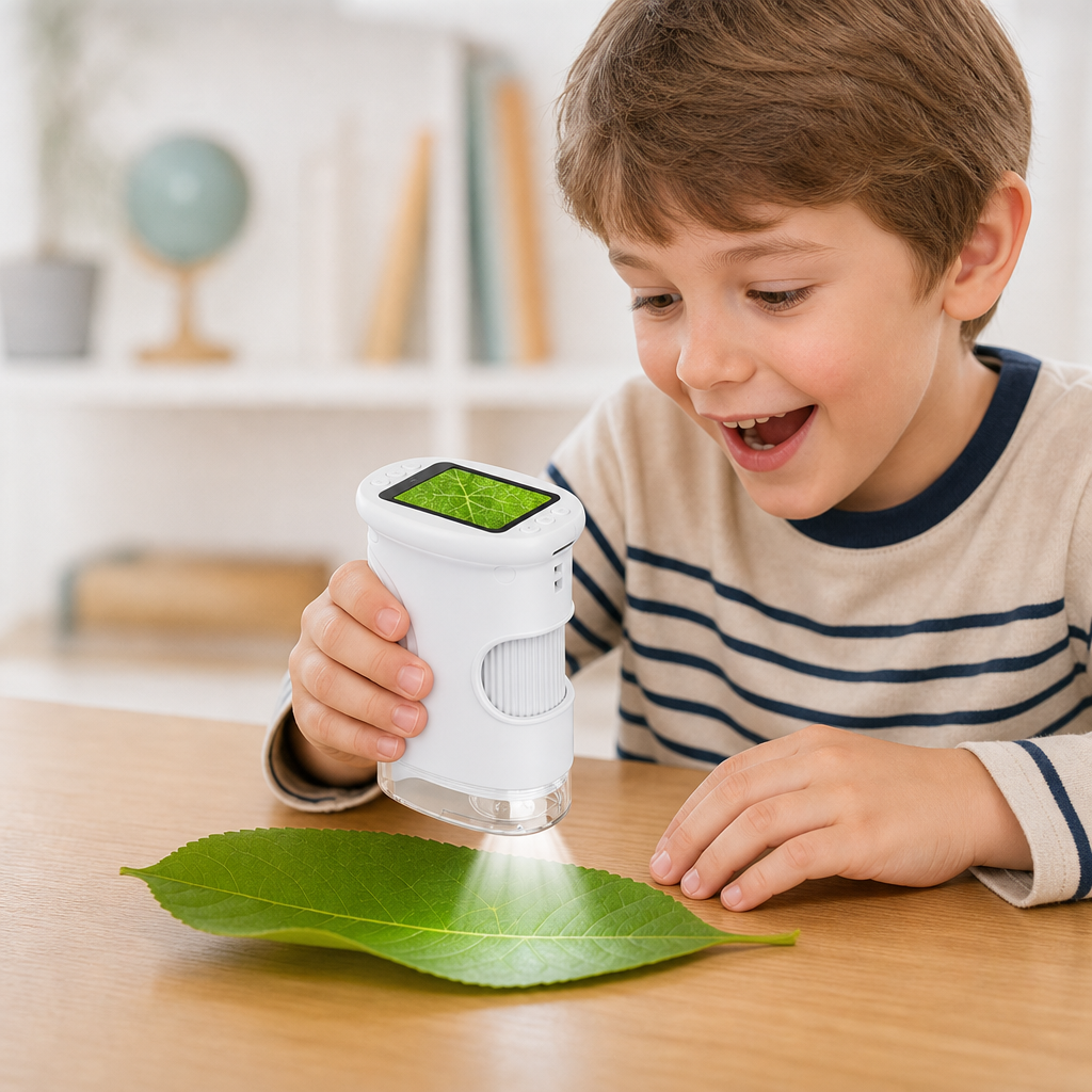 2-in-1 Digitales Mikroskop & Teleskop für Kinder mit Foto- und Videokamera