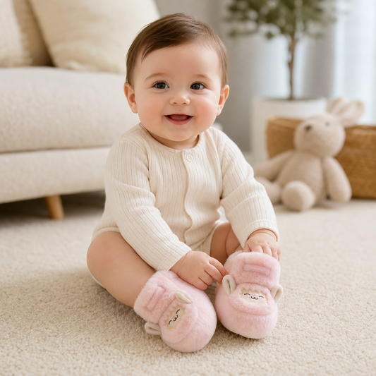 Warme & gemütliche Baby-Booties mit Fleecefutter und weichen rutschfesten Sohlen