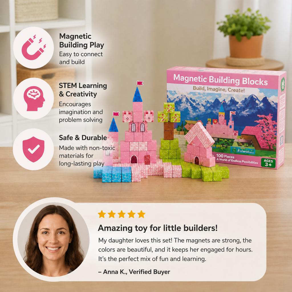 Montessori-Prinzessinnen-Traumschloss-Magnetbausteinset