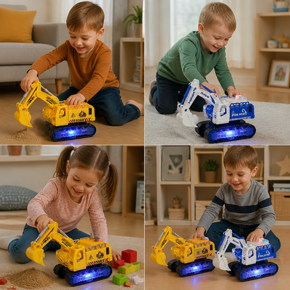 Elektrischer Verwandlungs-Roboter-Bagger mit Licht & Sound
