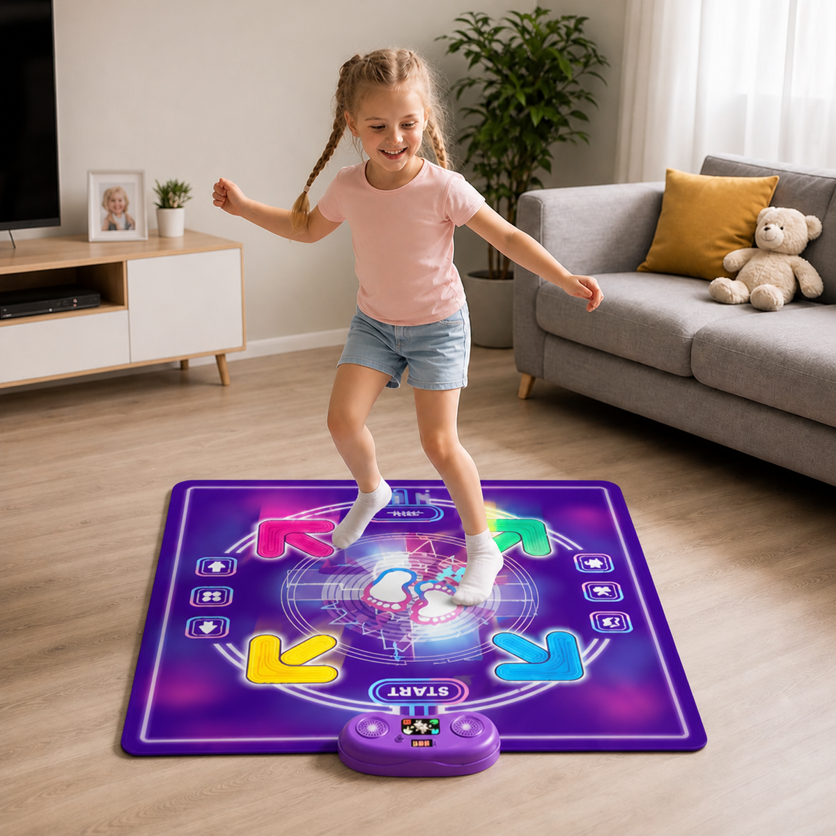 Interaktive musikalische Tanzmatte mit LED-Lichtern für Kinder