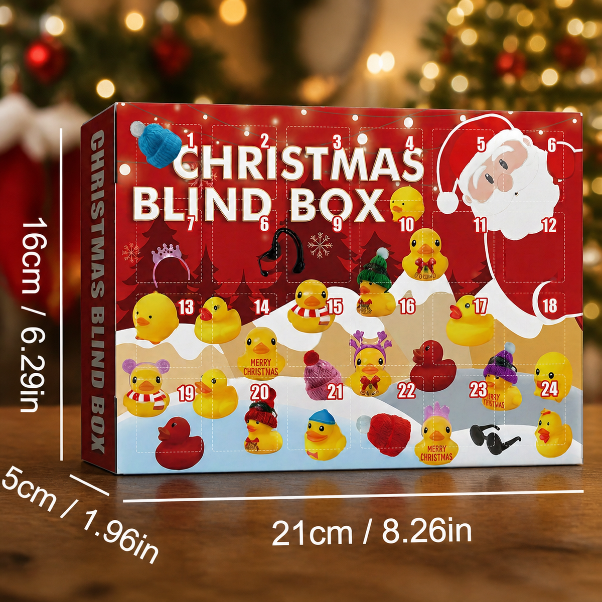 Weihnachts-Adventskalender mit Gummienten