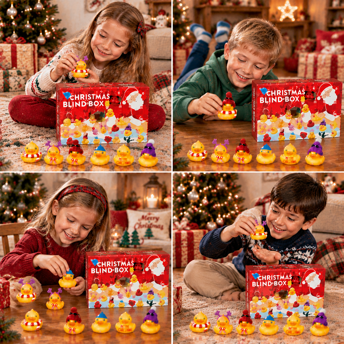 Weihnachts-Adventskalender mit Gummienten