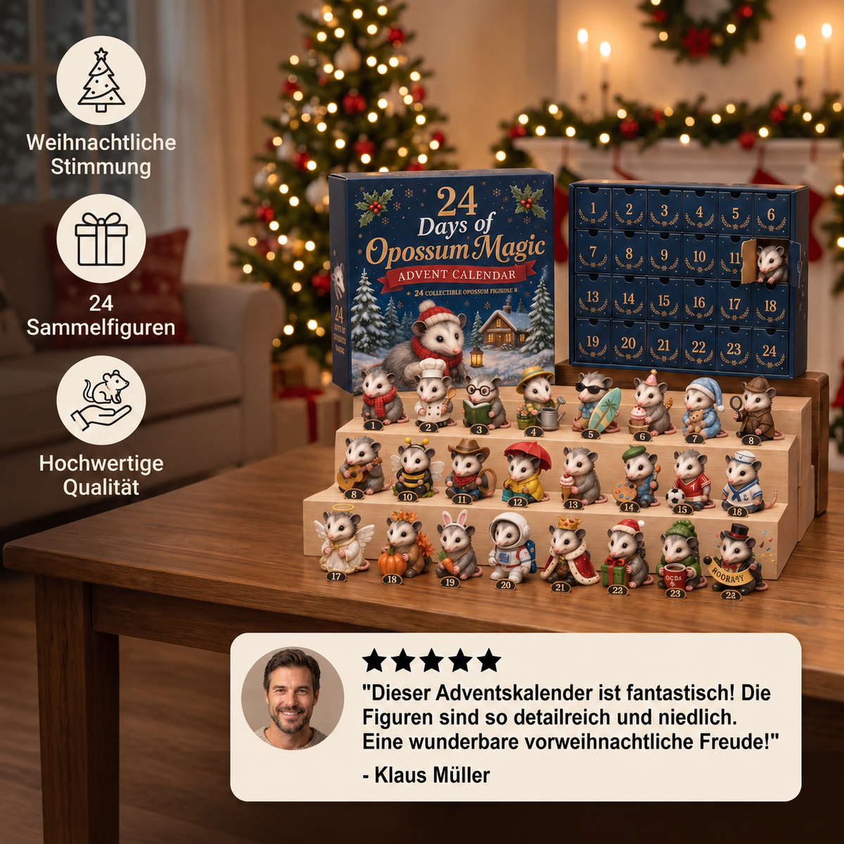 24-Tage-Adventskalender voller Opossum-Magie