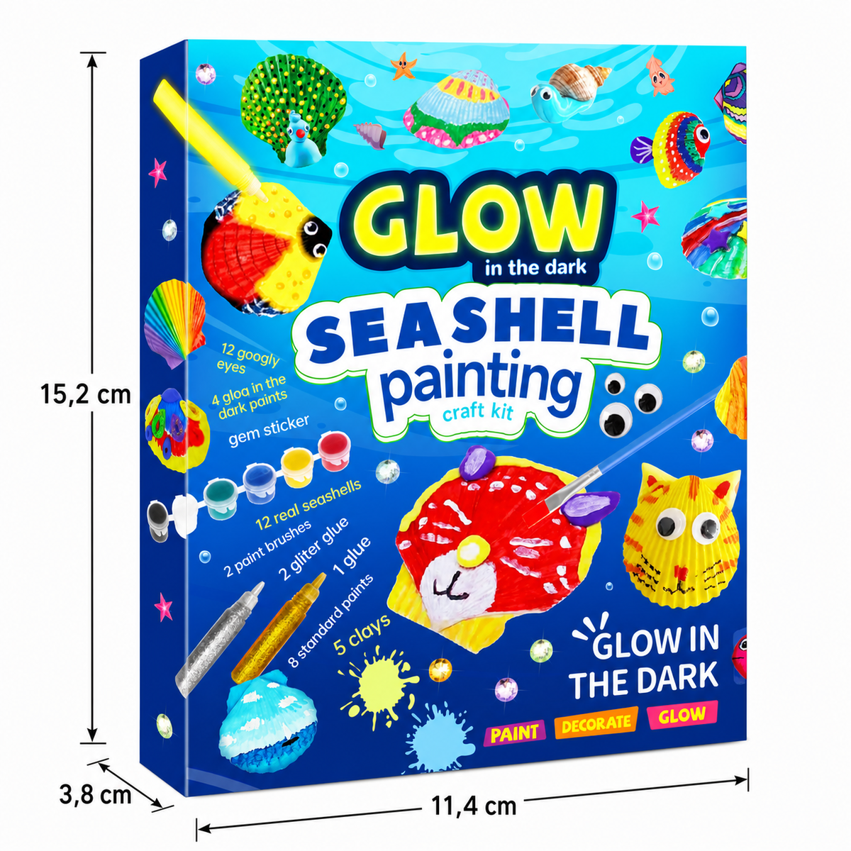 Glow-in-the-Dark Muschel-Malset – Leuchtendes DIY-Bastelset