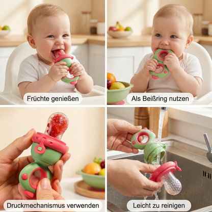 Baby-Fruchtsauger – Silikon Beißring mit Druckmechanismus