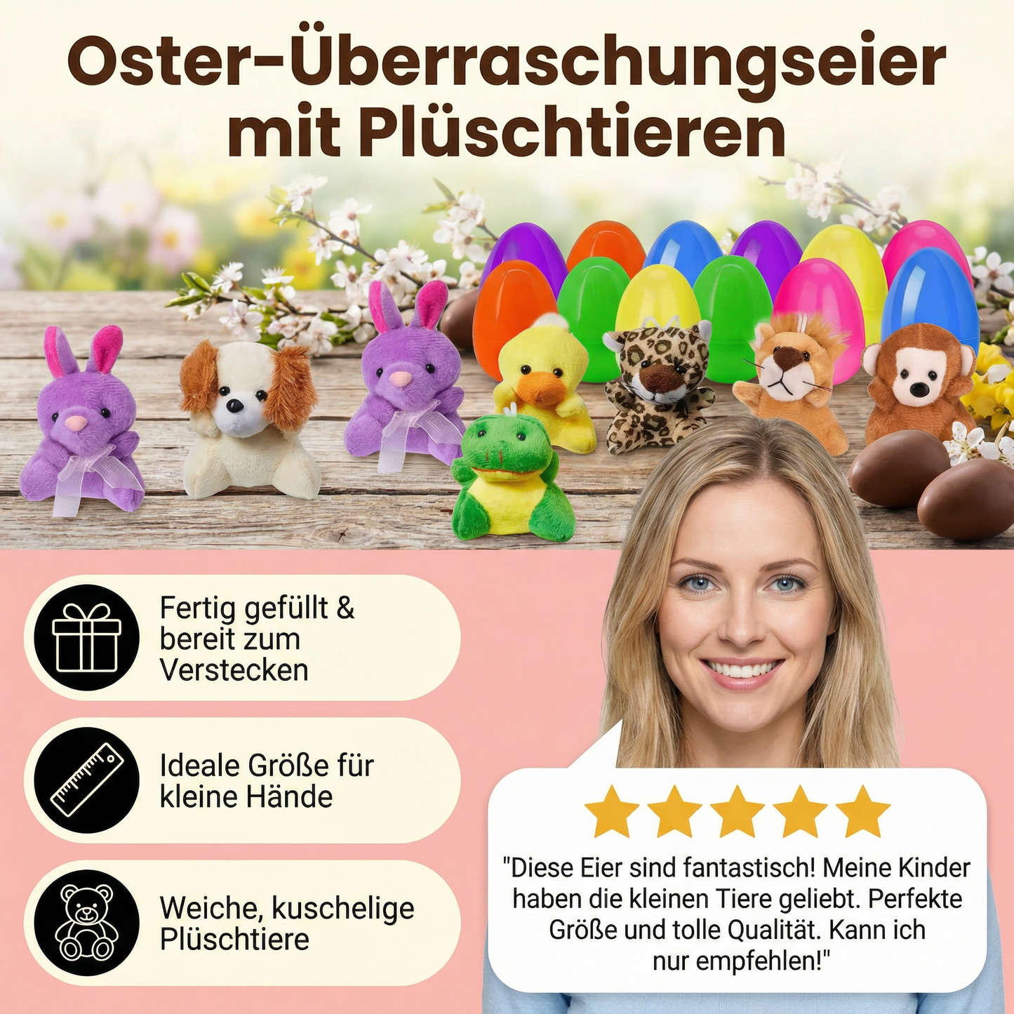 Ostereier-Überraschungsset mit Plüschtieren – Gefüllte Eier für Kinder