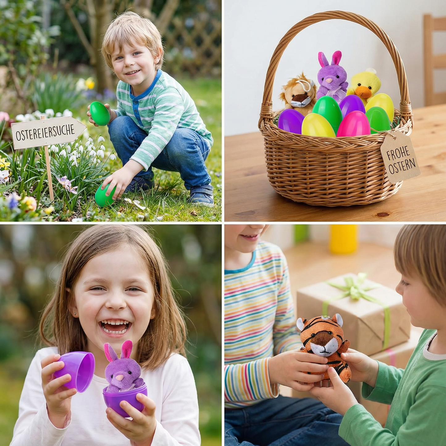Ostereier-Überraschungsset mit Plüschtieren – Gefüllte Eier für Kinder