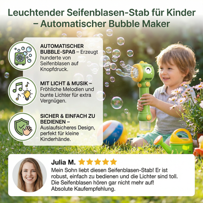 Leuchtender Seifenblasen-Stab für Kinder – Automatischer Bubble Maker