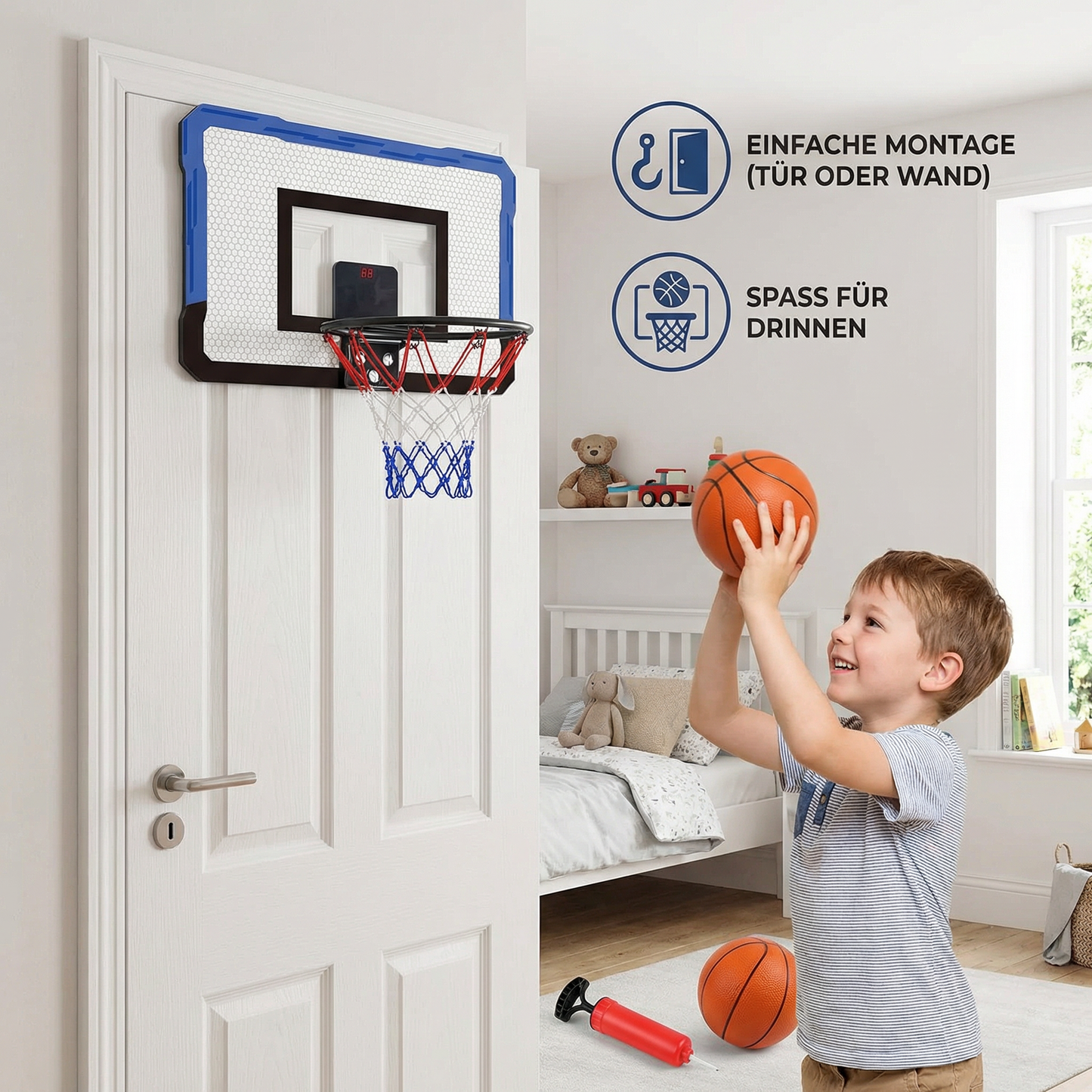 Mini Basketballkorb für Kinder – Wand- & Türkorb Set für Zuhause
