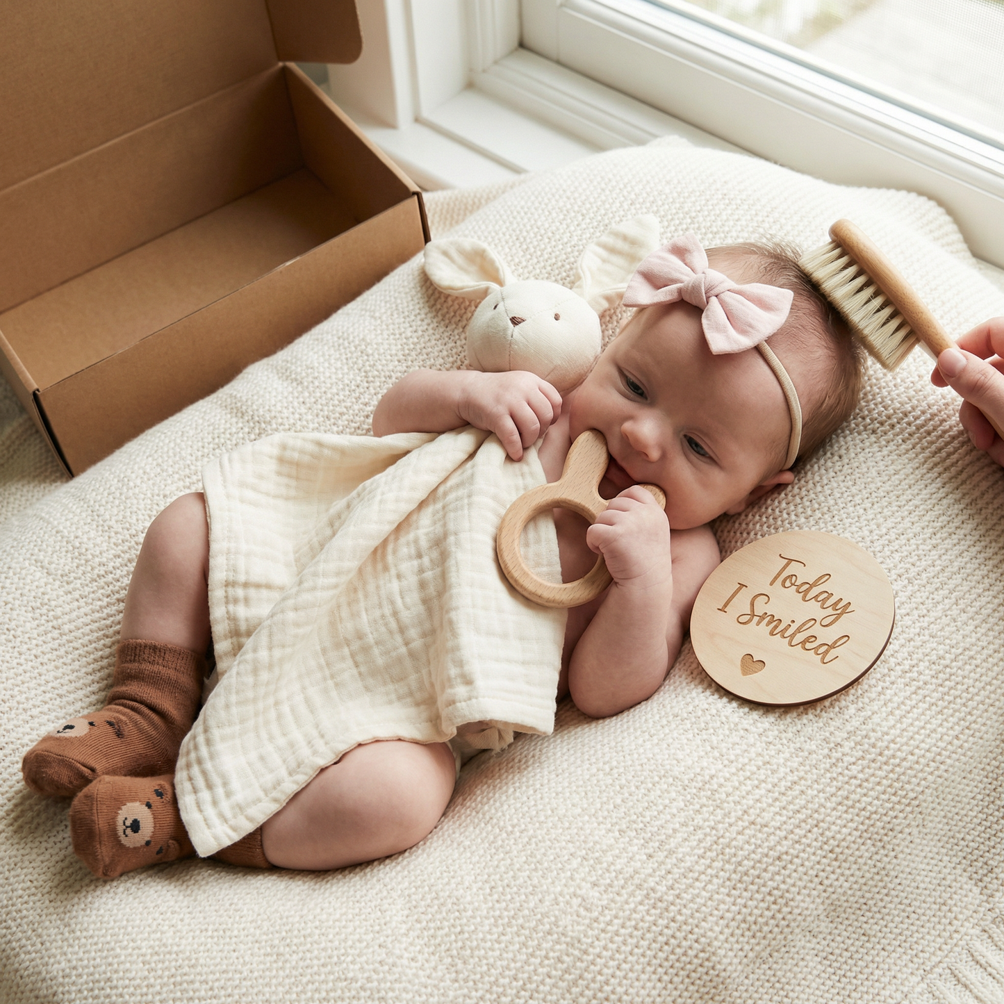 6-Teiliges Neugeborenen Geschenkbox Set  – Baby Erstausstattung
