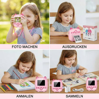 Kinder Sofortbildkamera – Mini Digitalkamera mit HD-Foto & integriertem Drucker