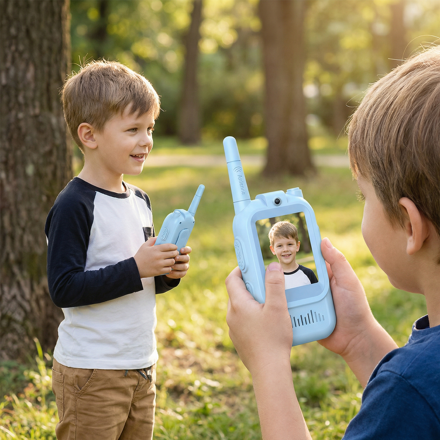 Kinder Video-Walkie-Talkie 2er Set  – Funkgeräte mit Kamera & Bildschirm