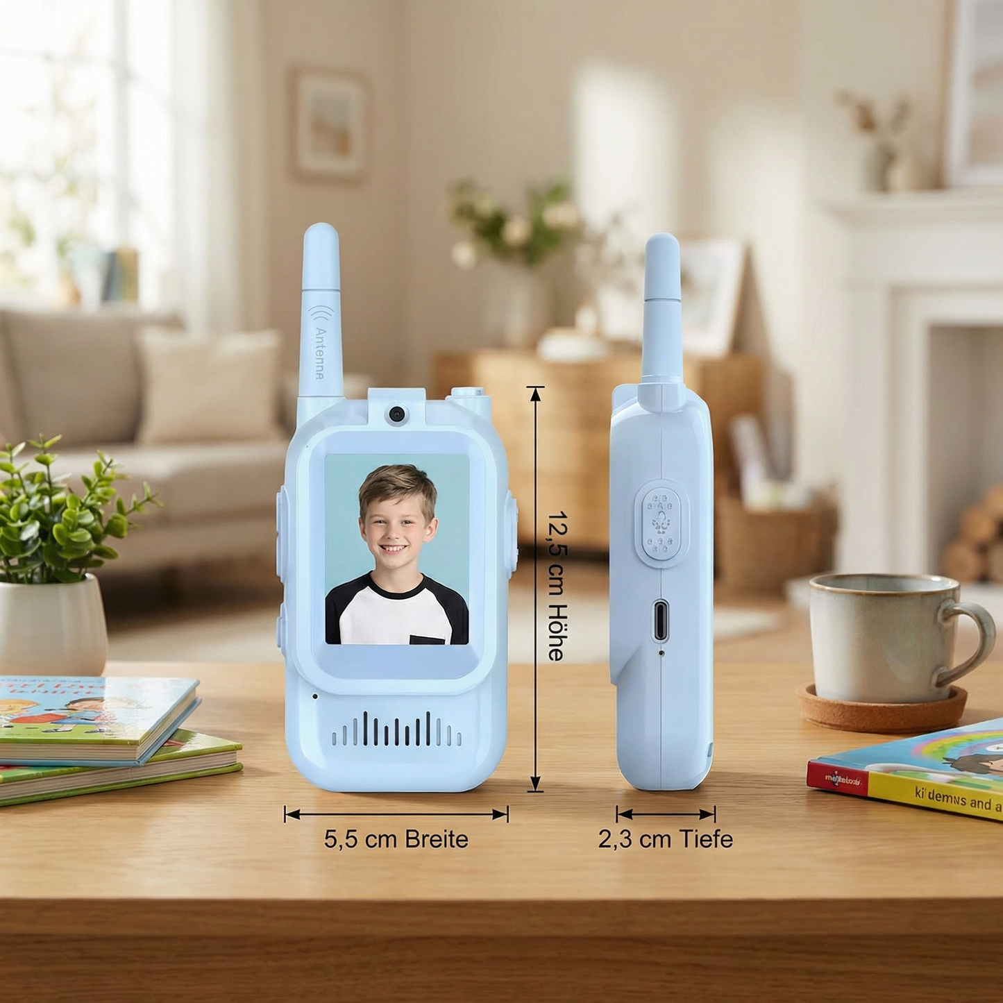 Kinder Video-Walkie-Talkie 2er Set  – Funkgeräte mit Kamera & Bildschirm