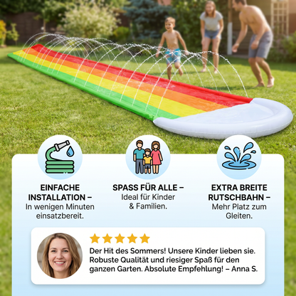 Regenbogen Wasserrutsche – Aufblasbare Outdoor Rutsche für Kinder & Familie