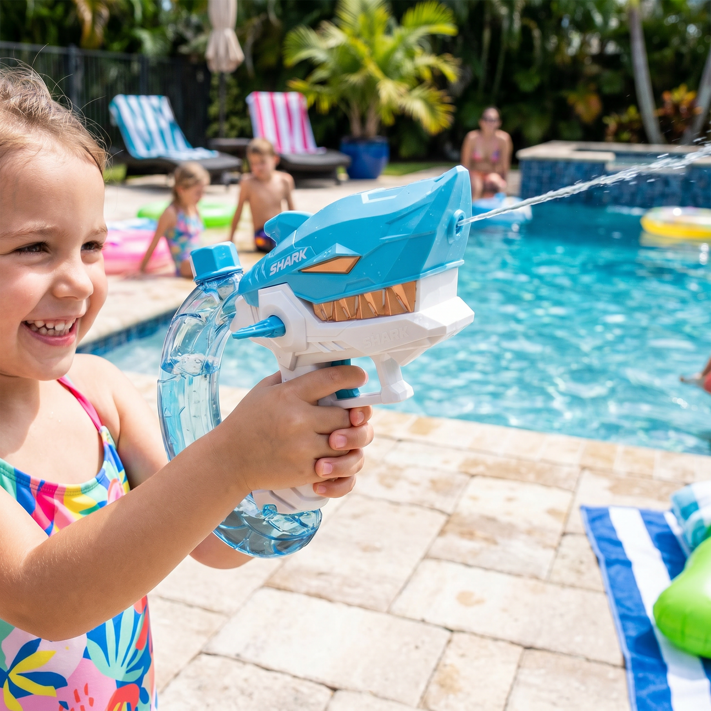 Elektrische Hai-Wasserpistole für Kinder – Vollautomatischer Wasserspaß für heiße Sommertage