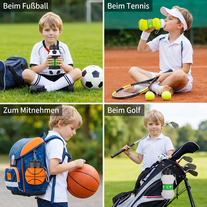 Faltbare und strapazierfähige Fußball-Trinkflasche aus Silikon
