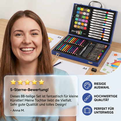 88 Stück Kreativer Malkoffer für kleine Künstler