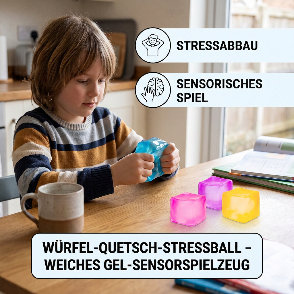Cube Squishy Stressball – Weiches Gel-Fidget-Spielzeug für die Sinne