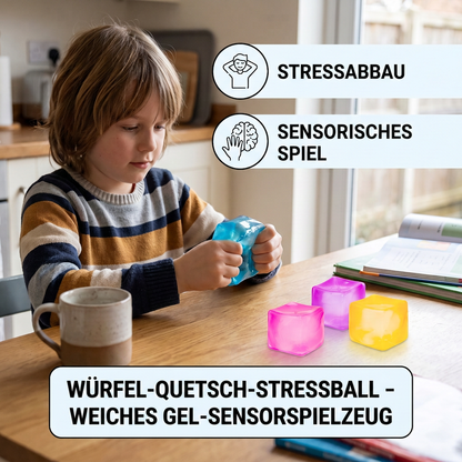 Cube Squishy Stressball – Weiches Gel-Fidget-Spielzeug für die Sinne