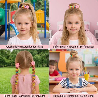Süßes Spiral-Haargummi-Set für Kinder