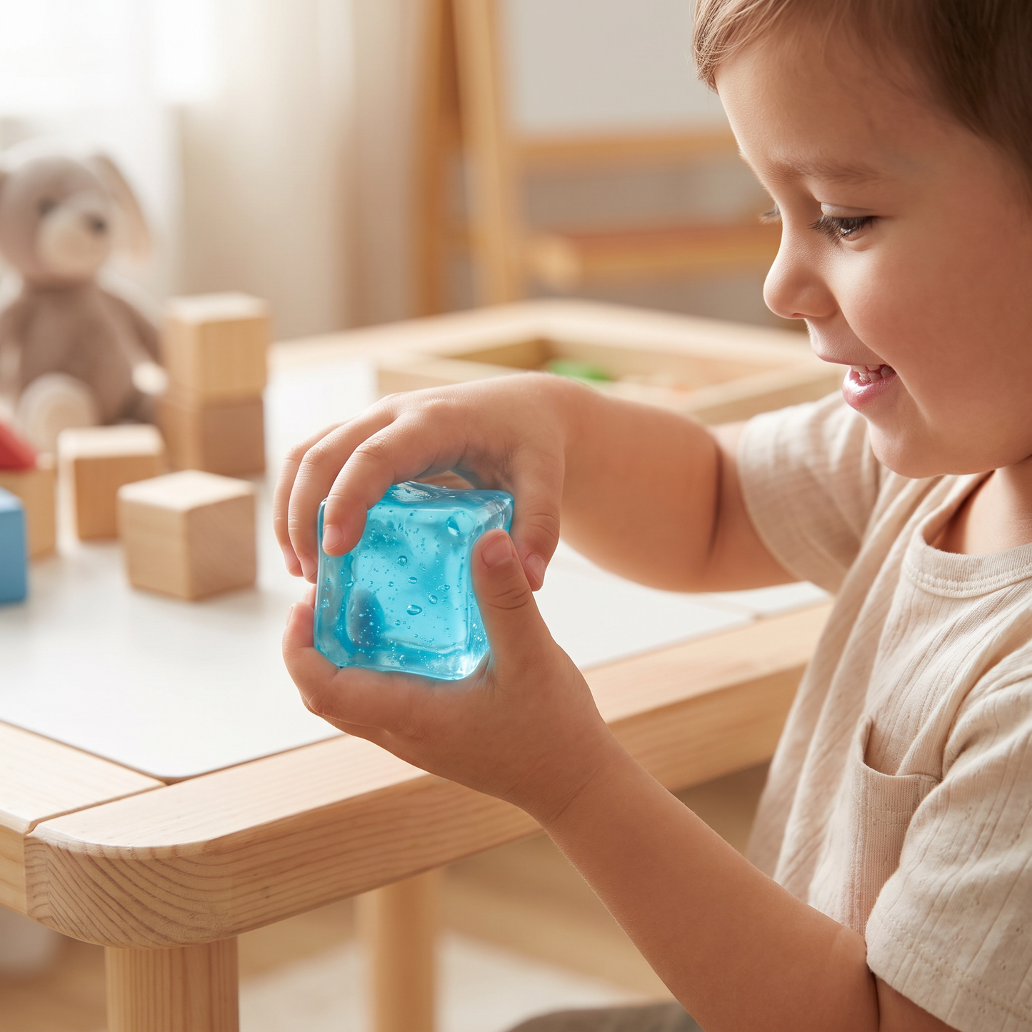 Cube Squishy Stressball – Weiches Gel-Fidget-Spielzeug für die Sinne