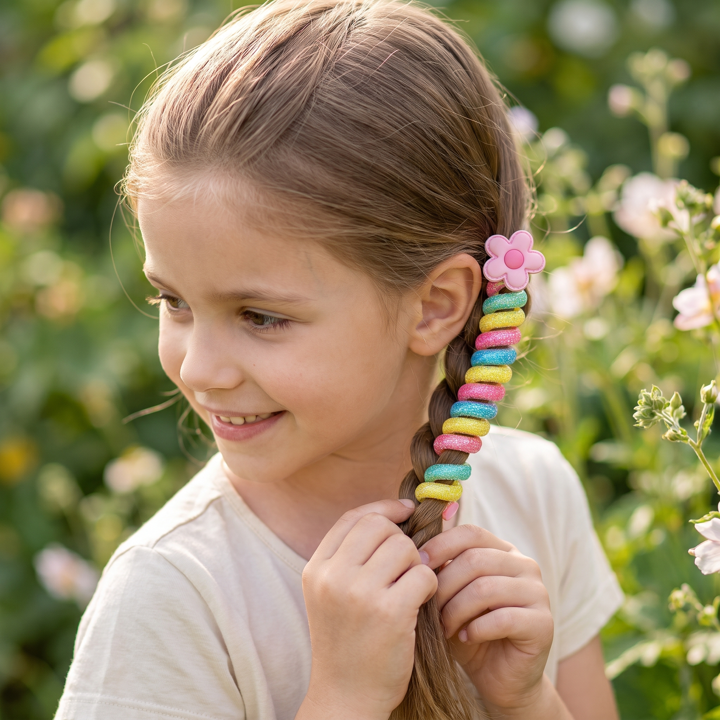 Süßes Spiral-Haargummi-Set für Kinder