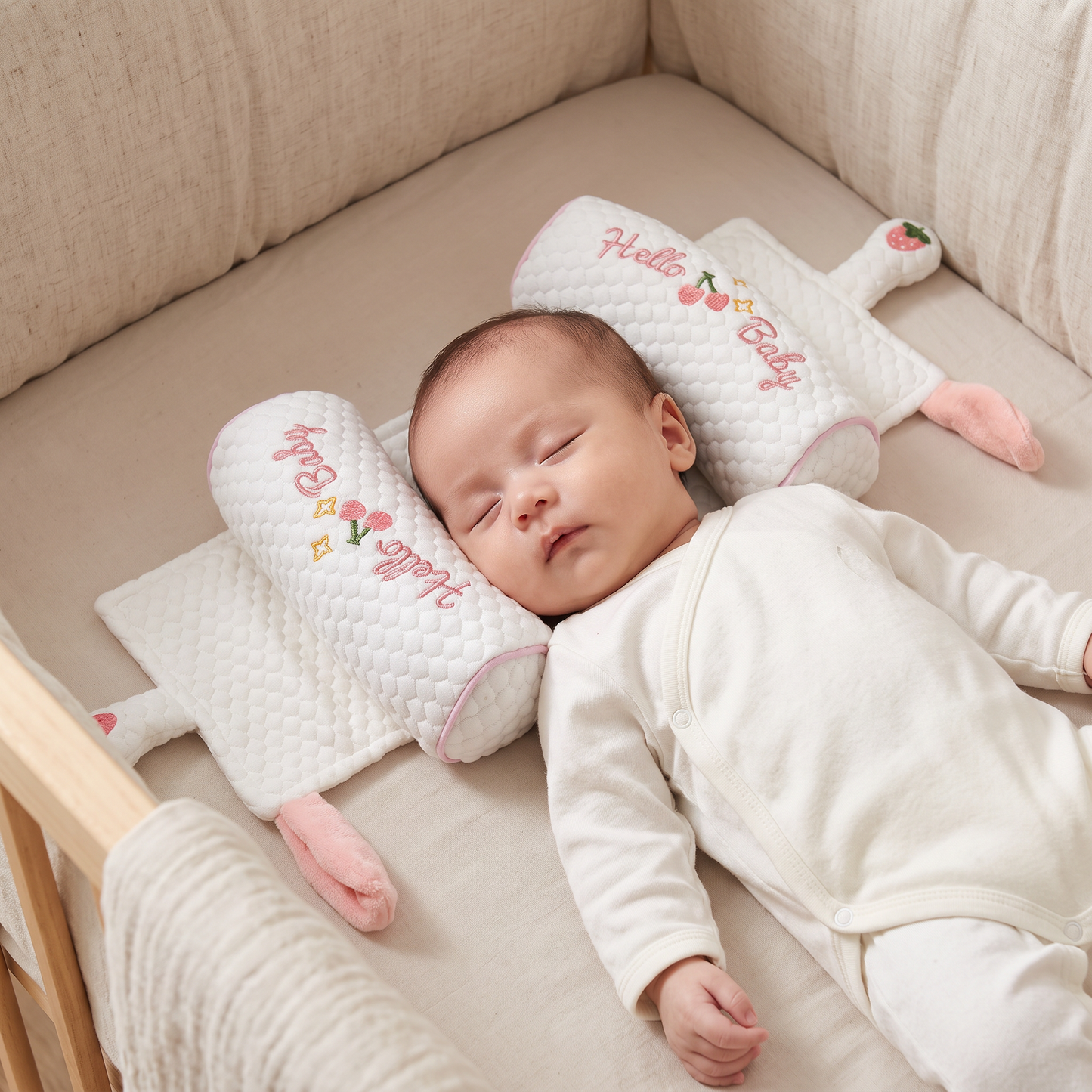 Verstellbares Babykopfkissen mit Hirsefüllung