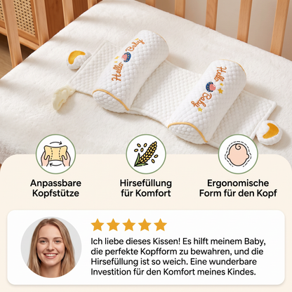 Verstellbares Babykopfkissen mit Hirsefüllung