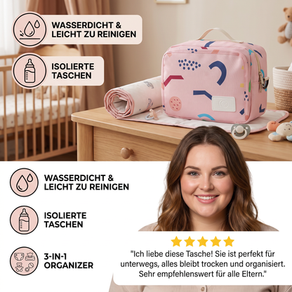 3-in-1 Kinderwagen-Organizer – Wasserdichte Wickeltasche mit isolierten Fächern