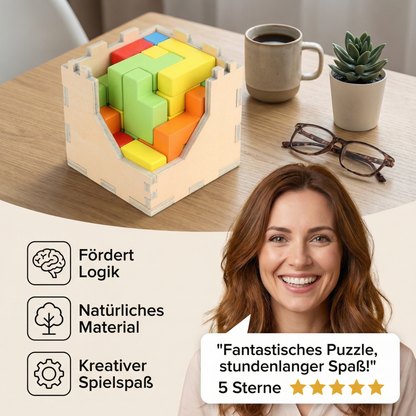 3D Holz-Logikpuzzle & Formenrätsel