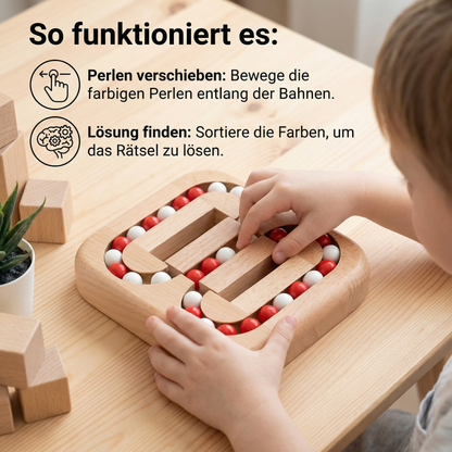 Handgemachtes Pädagogisches Drehbohnen-Fingerspiel – Holz-Denkspiel für Kinder