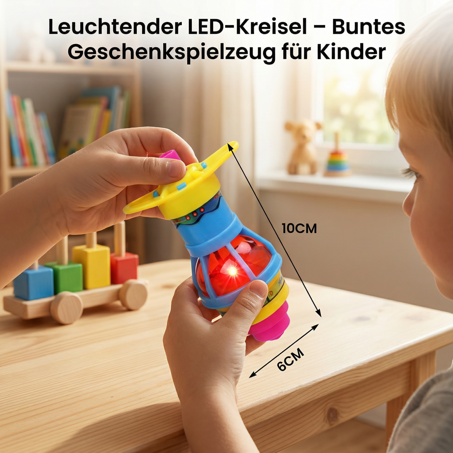 Leuchtender LED-Kreisel – Buntes Geschenkspielzeug für Kinder