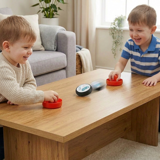Mini Airhockey Tischspiel für Kinder – Schnelles Reaktionsspiel mit Pucks