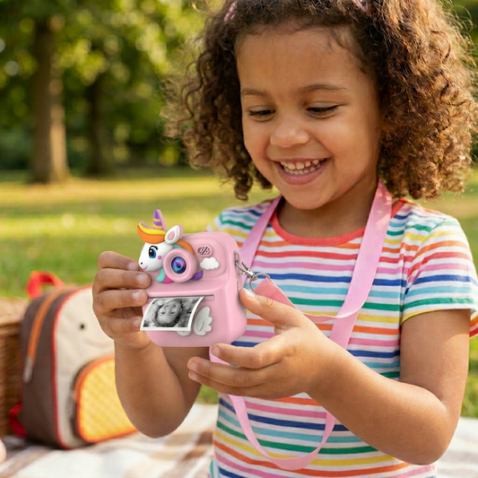 Kinder Sofortbildkamera mit Mini-Thermodrucker – Dual-Kamera & HD-Video (1080p)
