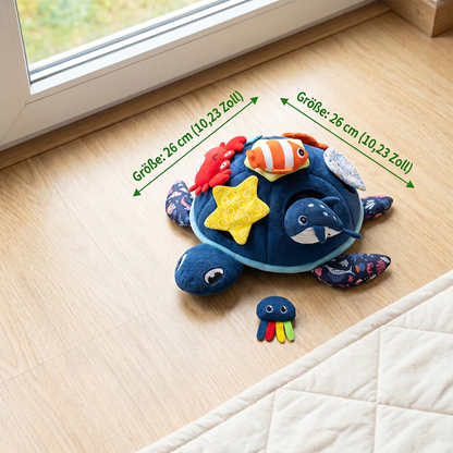 Montessori Schildkröten Entdecker-Spielzeug – Weiches Sensorik-Stoffspiel für Babys