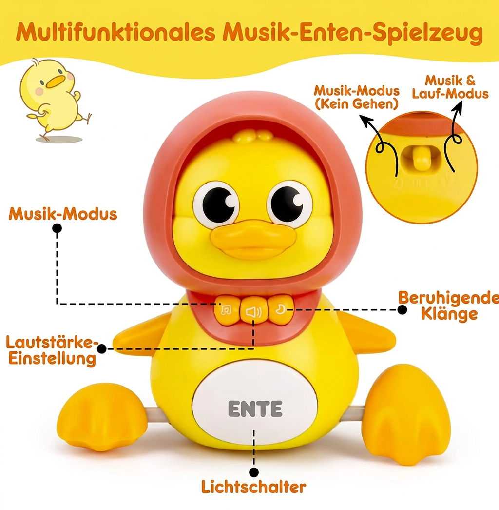 Entefamilie Krabbel- und Lernspielzeug mit Musik für Babys