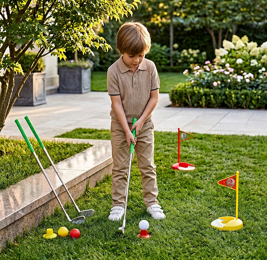Kinder Golfspiel-Set mit Größenanpassbaren Schlägern - Perfekt für den Garten