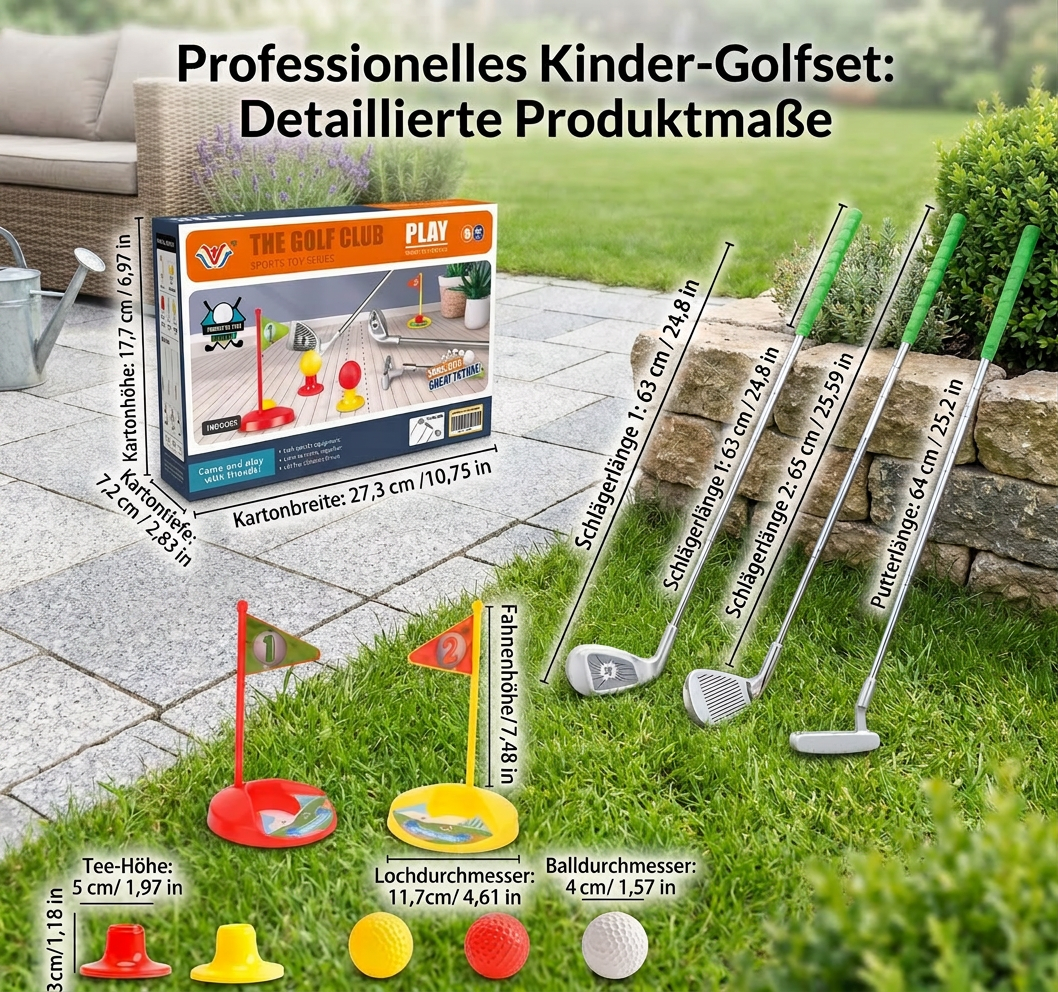 Kinder Golfspiel-Set mit Größenanpassbaren Schlägern - Perfekt für den Garten
