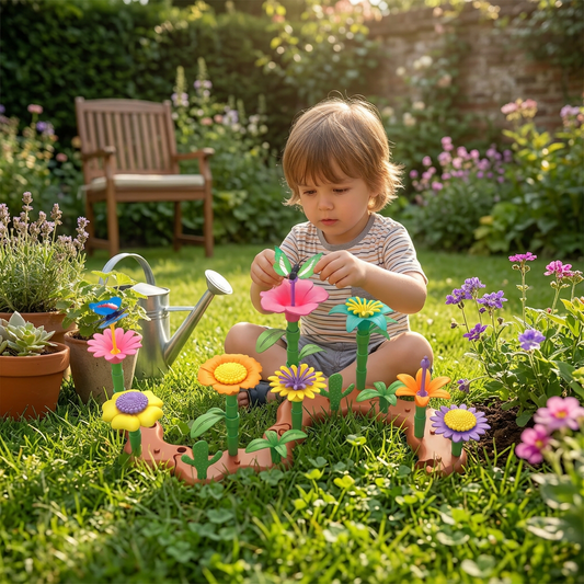 Blumen-Garten Steckspiel für Kinder – Kreatives Pflanz & Lernspielzeug für kleine Gärtnerinnen und Gärtner
