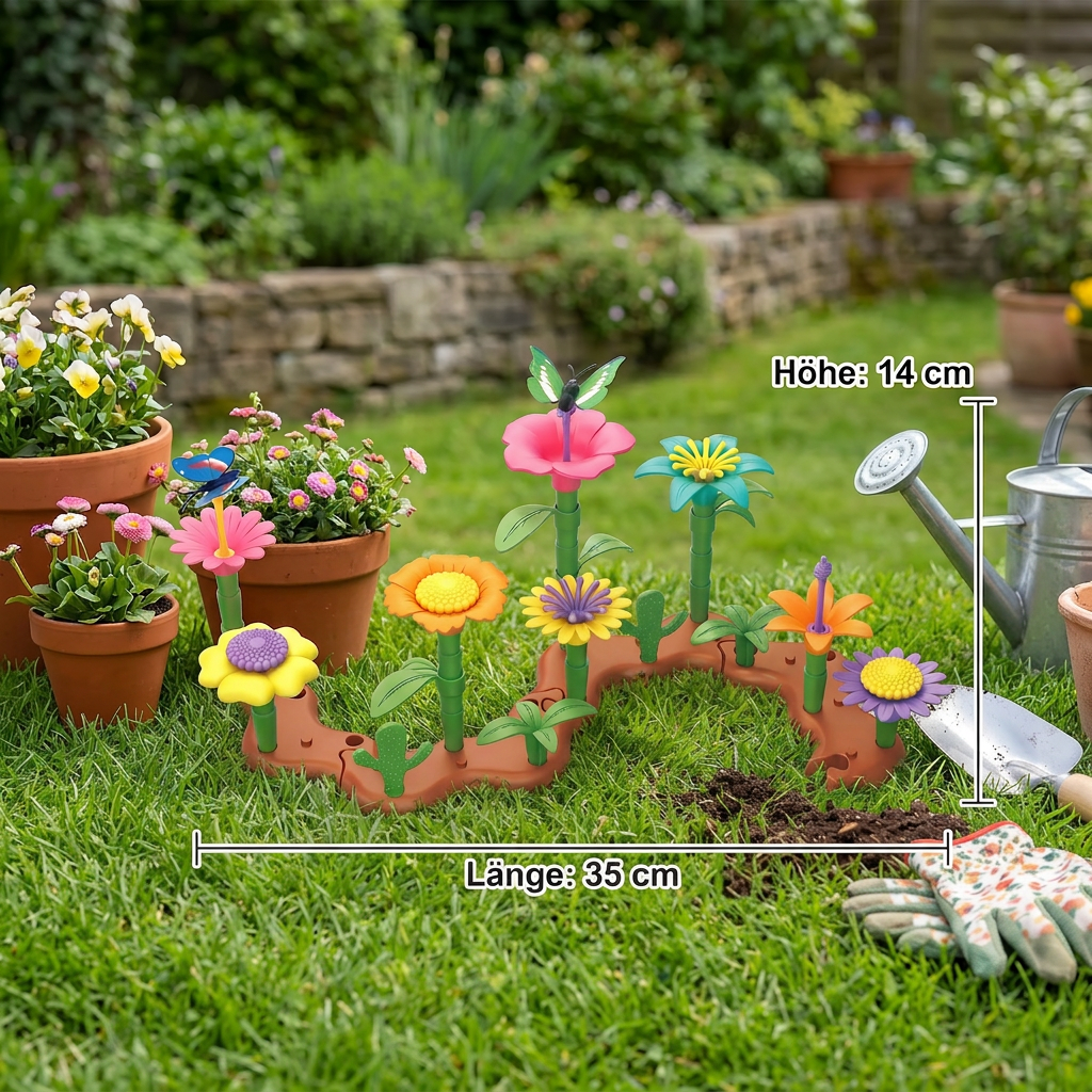 Blumen-Garten Steckspiel für Kinder – Kreatives Pflanz & Lernspielzeug für kleine Gärtnerinnen und Gärtner