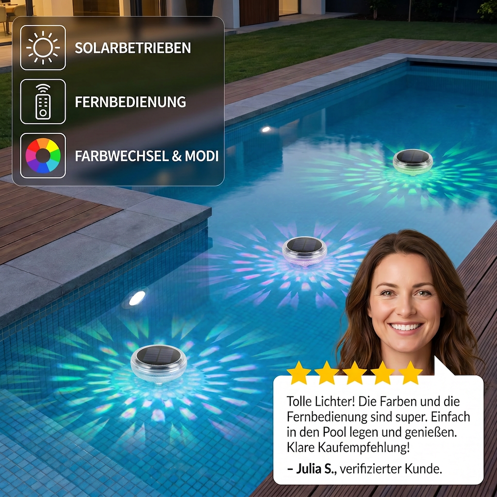 Schwimmendes Solar Led Licht mit Fernbedienung