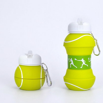 Faltbare und strapazierfähige Fußball-Trinkflasche aus Silikon