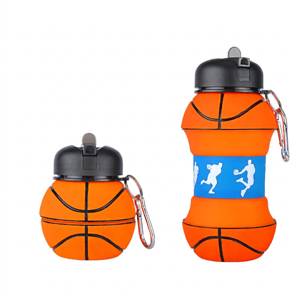 Faltbare und strapazierfähige Fußball-Trinkflasche aus Silikon