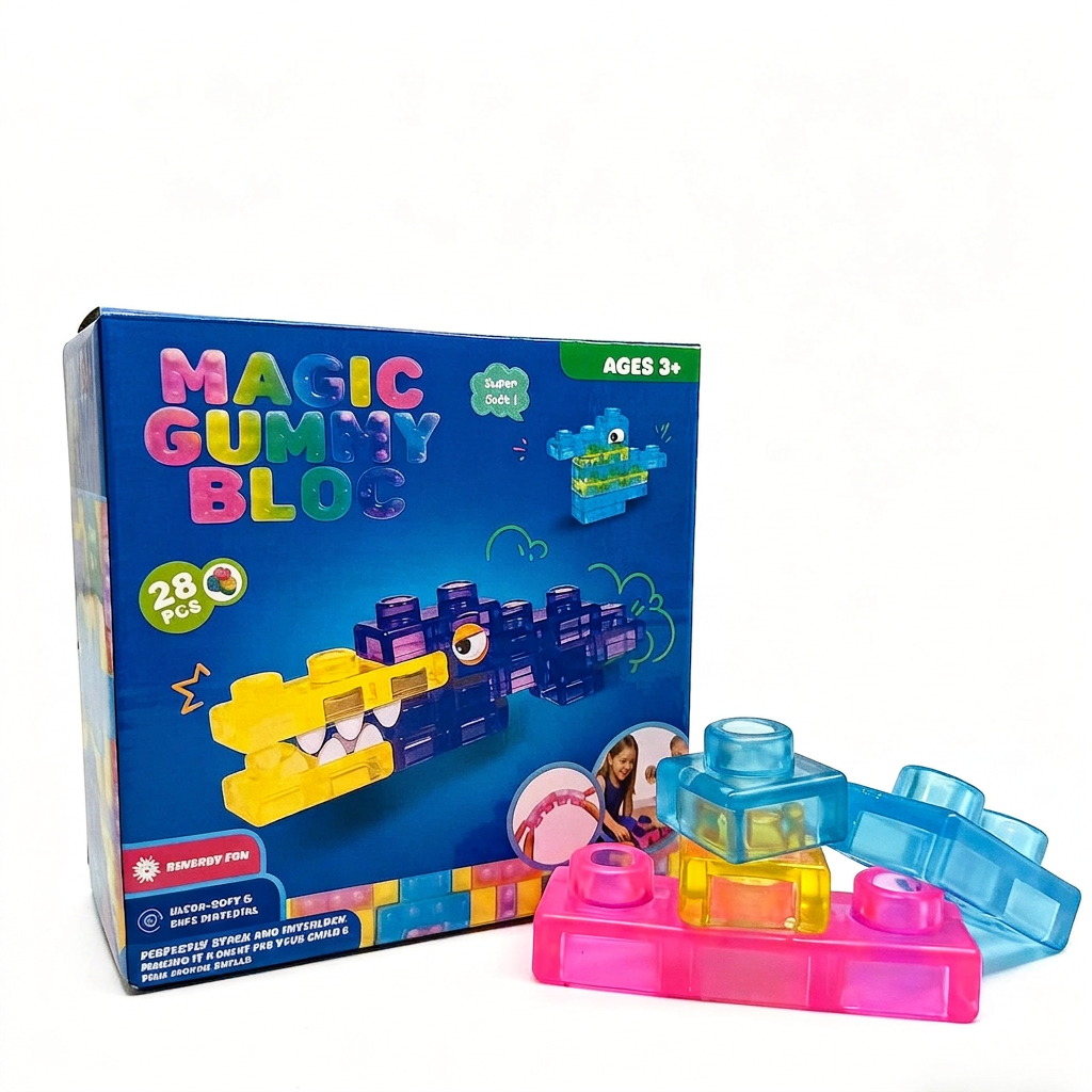 Zauberhafte Gummiblockchen, weiche Bausteine für Kinder