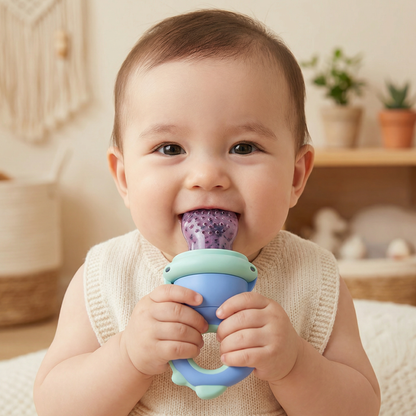 Baby-Fruchtsauger – Silikon Beißring mit Druckmechanismus