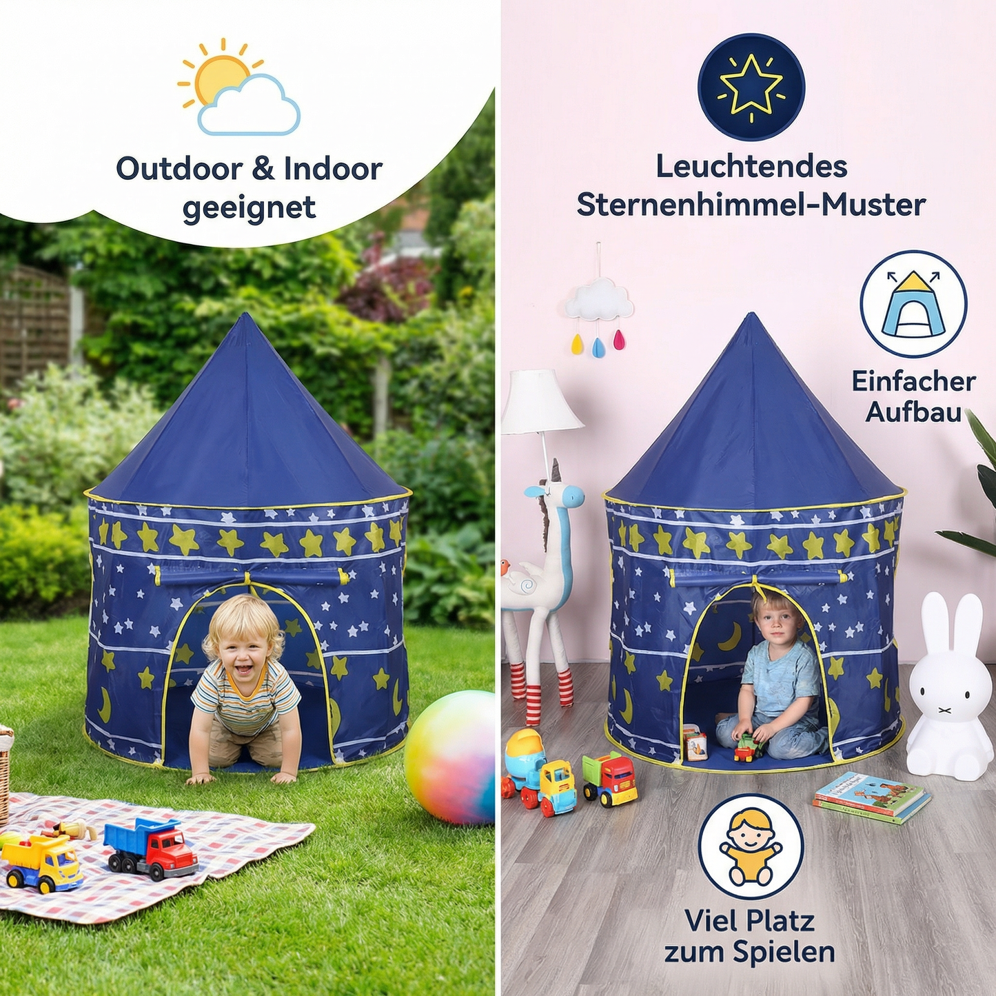Outdoor & Indoor Sternenhimmel Kinder-Spielzelt – Magisches Schloss für kleine Abenteurer