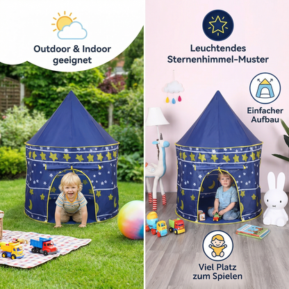 Outdoor & Indoor Sternenhimmel Kinder-Spielzelt – Magisches Schloss für kleine Abenteurer