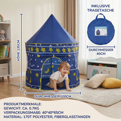 Outdoor & Indoor Sternenhimmel Kinder-Spielzelt – Magisches Schloss für kleine Abenteurer